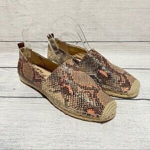 SAM Edelman Khloe Espadrille Snake Print Slip On Flat Size 9.5
